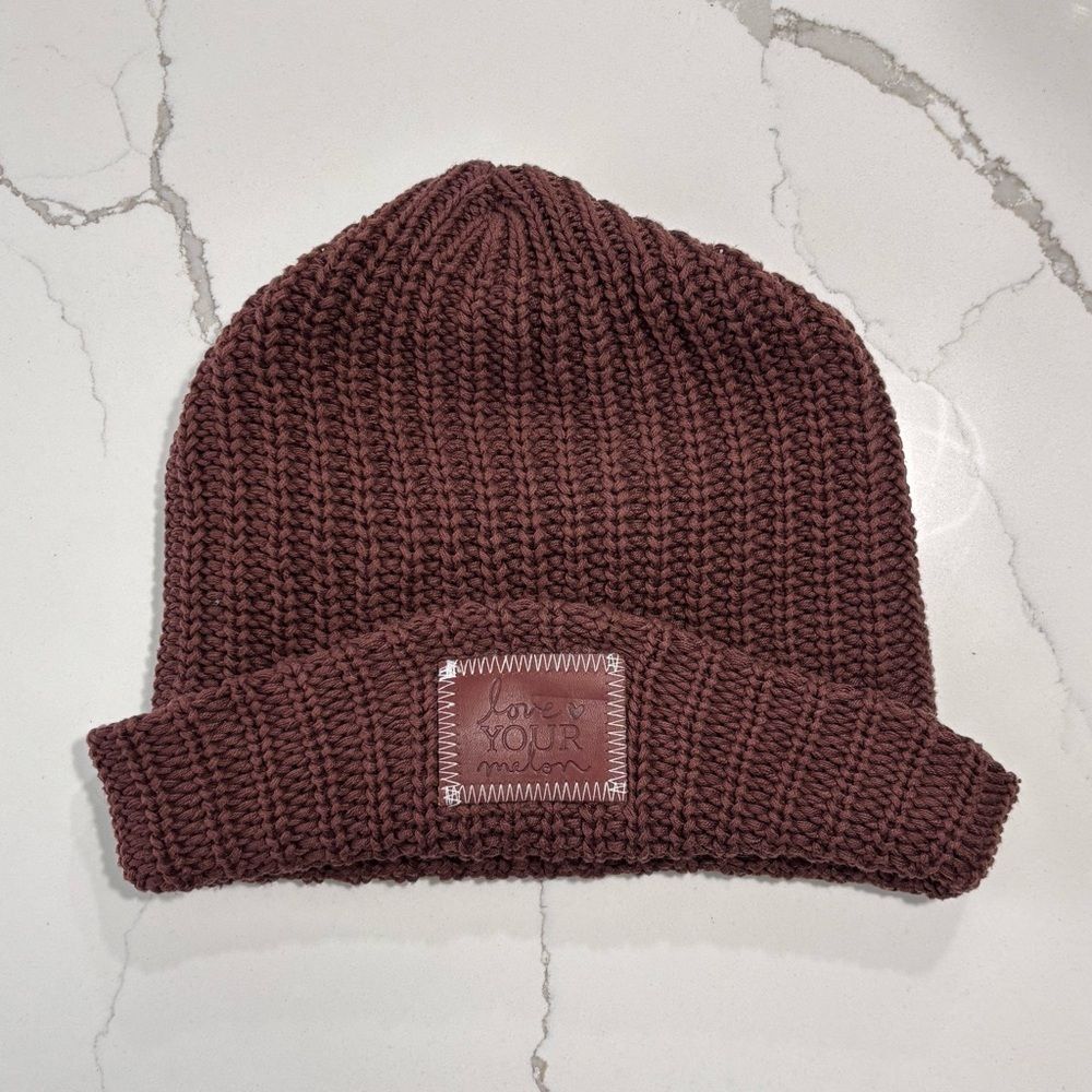 Love Your Melon Women’s Men’s Brown Unisex Knit Hat Slouch Beanie Cotton USA OS